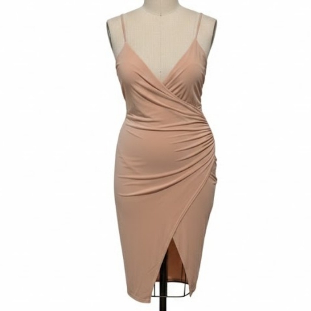 NWT Missguided Strappy Wrap Ruched Maxi Dress – Rose | US 10